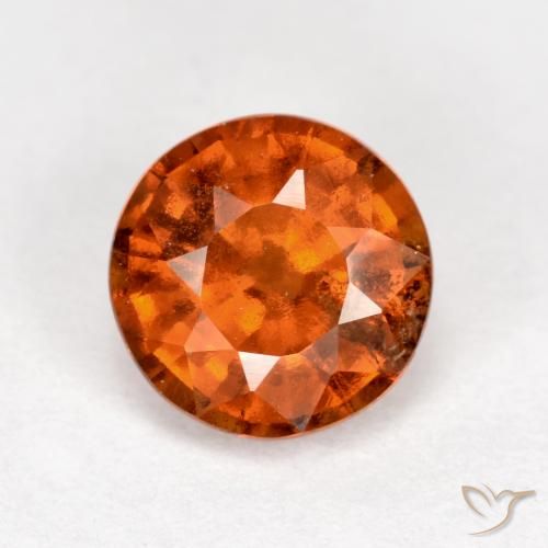 1.37ct Natural Naranja medio Granate Hessonita, Redondo, VS-SI