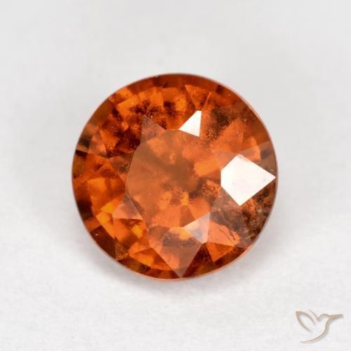 granate hessonita Naranja medio natural de 1.37 ct, Redondo, VS-SI
