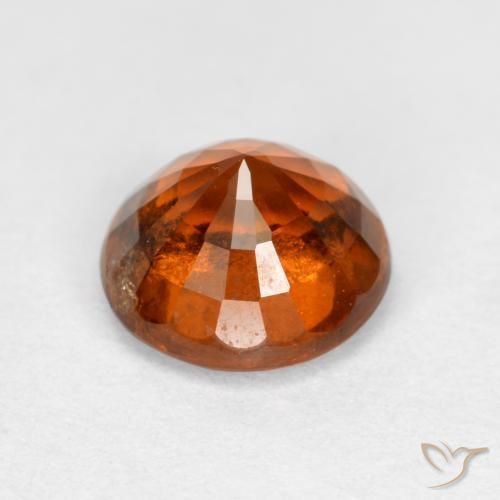 granate hessonita Naranja medio natural de 1.37 ct, Redondo, VS-SI