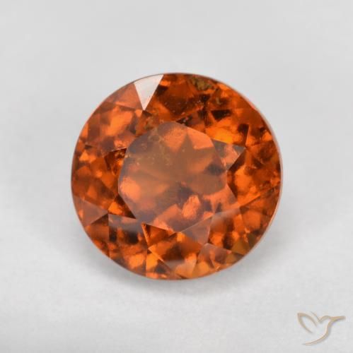 granate hessonita Naranja oscuro natural de 1.76 ct, Redondo, VS-SI