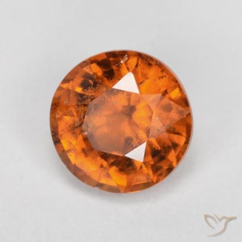 granate hessonita Naranja oscuro natural de 1.57 ct, Redondo, SI
