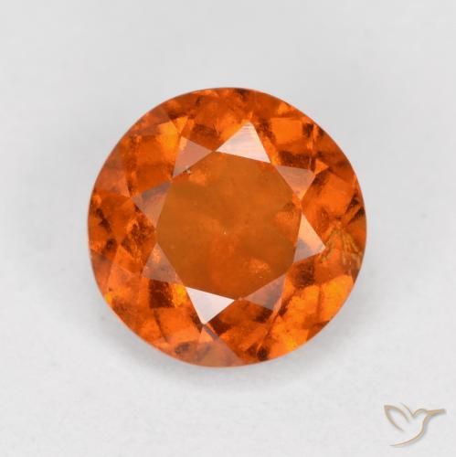 1.55ct Natural Naranja medio Granate Hessonita, Redondo, VS-SI