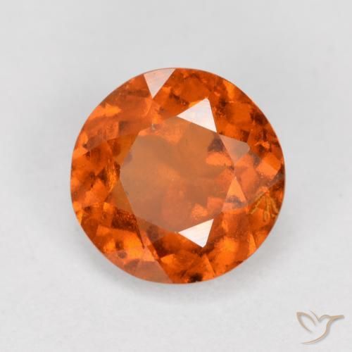 granate hessonita Naranja medio natural de 1.55 ct, Redondo, VS-SI