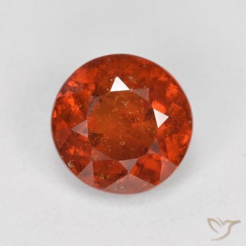 1.41ct Natural Naranja rojizo granate hessonita, Redondo, SI