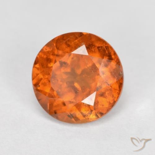 granate hessonita Naranja oscuro natural de 1.50 ct, Redondo, SI