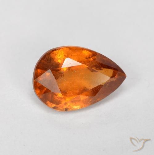 0.82ct Natural Naranja medio granate hessonita, En forma de pera, SI