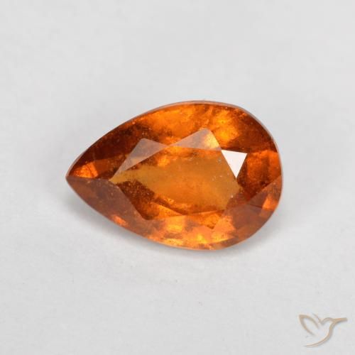 granate hessonita Naranja medio natural de 0.82 ct, En forma de pera, SI