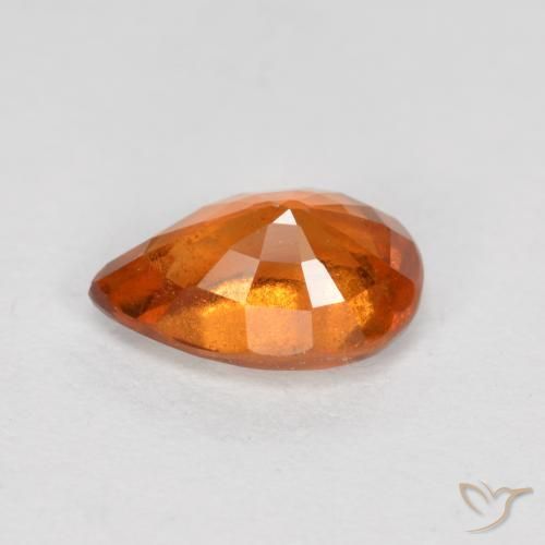 granate hessonita Naranja medio natural de 0.82 ct, En forma de pera, SI