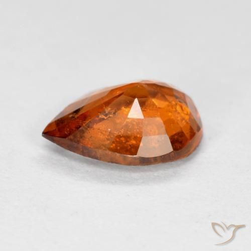 granate hessonita Naranja oscuro medio natural de 0.92 ct, En forma de pera, SI