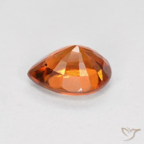 granate hessonita Naranja oscuro natural de 0.87 ct, En forma de pera, VS