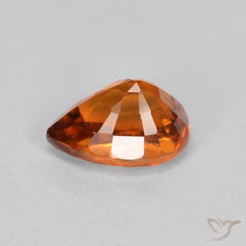 granate hessonita Naranja oscuro natural de 0.93 ct, En forma de pera, VS