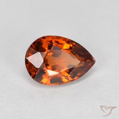0.85ct Natural Ámbar naranja granate hessonita, En forma de pera, VS