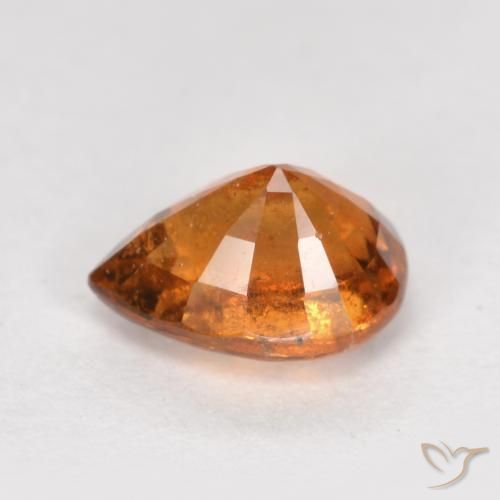granate hessonita Naranja oscuro natural de 0.99 ct, En forma de pera, SI