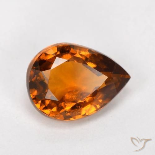 1.11ct Natural Naranja oscuro granate hessonita, En forma de pera, VS