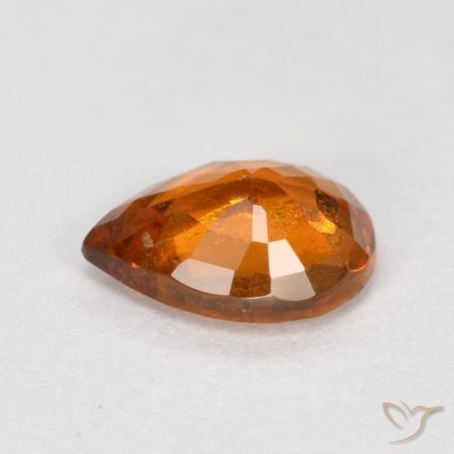 granate hessonita Naranja oscuro natural de 0.79 ct, En forma de pera, VS-SI