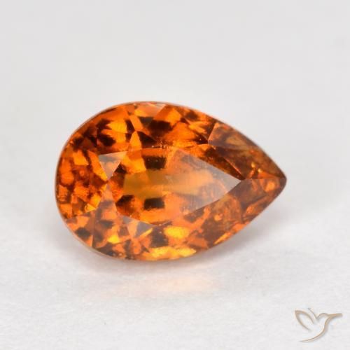 1.04ct Natural Naranja oscuro medio granate hessonita, En forma de pera, VS-SI