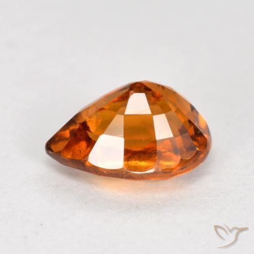 granate hessonita Naranja oscuro medio natural de 1.04 ct, En forma de pera, VS-SI
