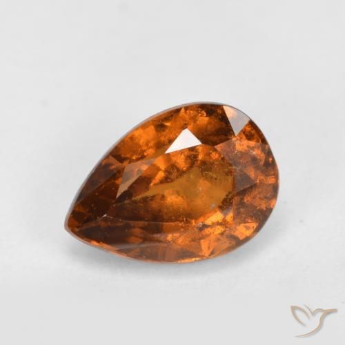 1.04ct Natural Naranja oscuro medio granate hessonita, En forma de pera, VS-SI