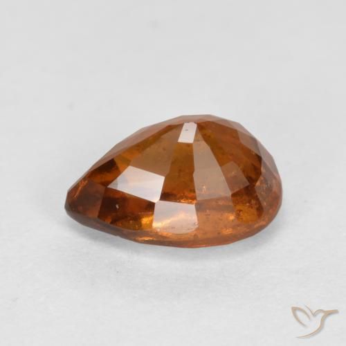 granate hessonita Naranja oscuro medio natural de 1.04 ct, En forma de pera, VS-SI
