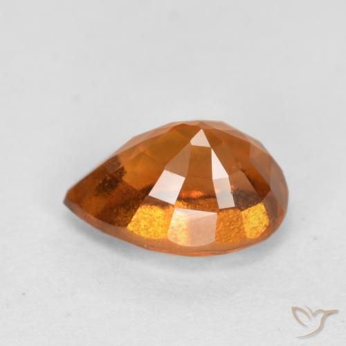 granate hessonita Naranja oscuro medio natural de 0.98 ct, En forma de pera, VS-SI