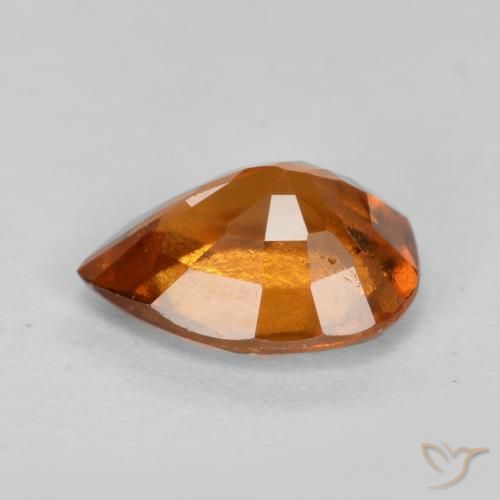 granate hessonita Naranja oscuro medio natural de 0.98 ct, En forma de pera, VS-SI