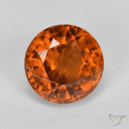1.87ct Natural Naranja oscuro granate hessonita, Redondo, VS-SI