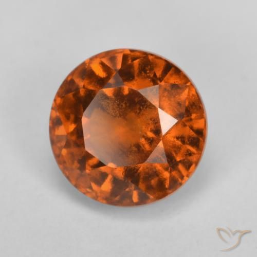 granate hessonita Naranja oscuro natural de 1.87 ct, Redondo, VS-SI