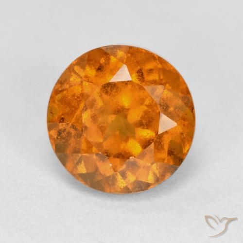 1.61ct Natural Naranja medio granate hessonita, Redondo, VS-SI