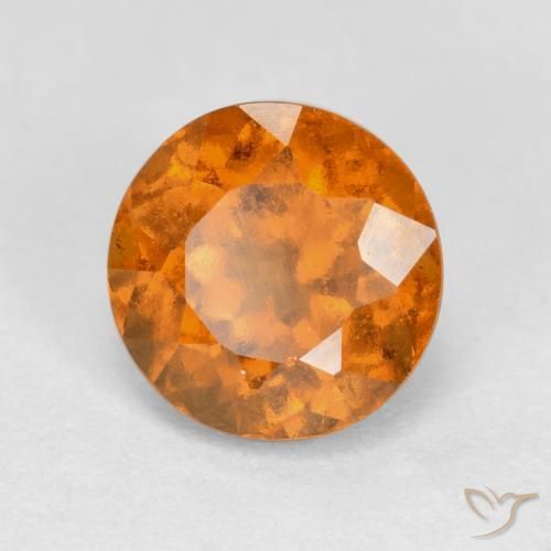 granate hessonita Naranja medio natural de 1.61 ct, Redondo, VS-SI