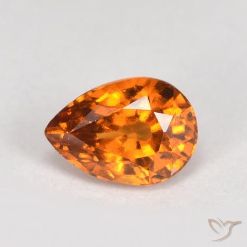 0.88ct Natural Naranja medio Granate Hessonita, En forma de pera, VS