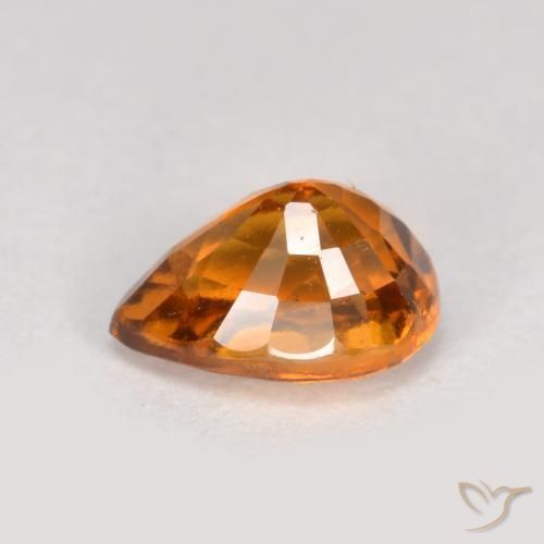granate hessonita Naranja medio natural de 0.88 ct, En forma de pera, VS