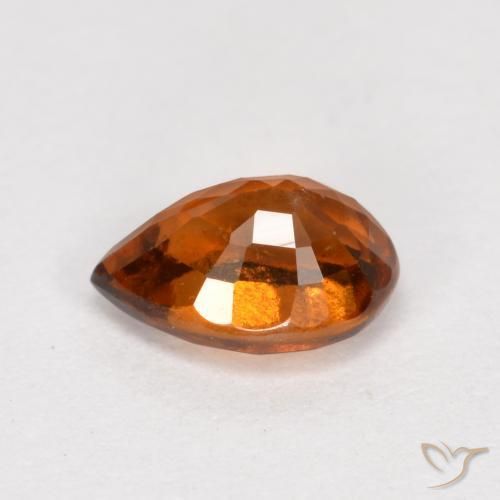 granate hessonita Naranja rojizo natural de 0.85 ct, En forma de pera, VS-SI