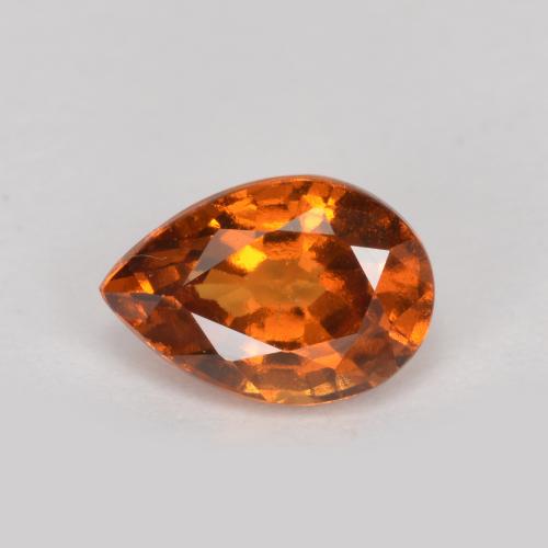 Granate hessonita naranja natural de 0,74 ct, en forma de pera, VS-SI