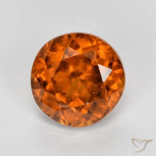 1.70ct Natural Naranja oscuro medio Granate Hessonita, Redondo, VS