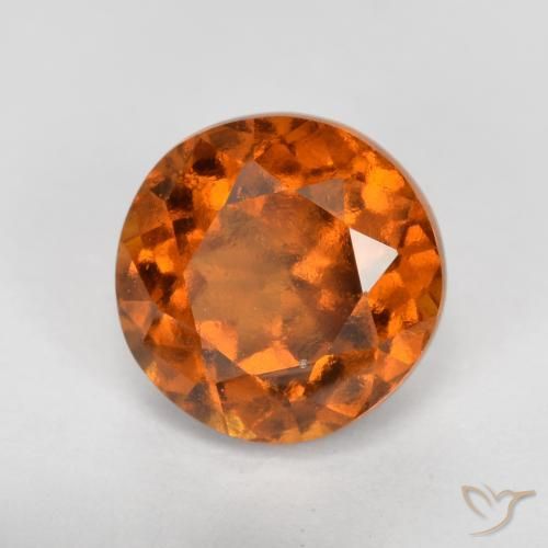 granate hessonita Naranja oscuro medio natural de 1.70 ct, Redondo, VS