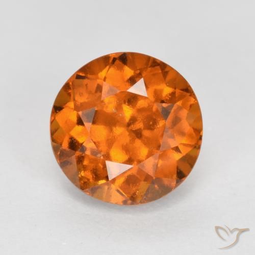 1.59ct Natural Naranja medio granate hessonita, Redondo, VS