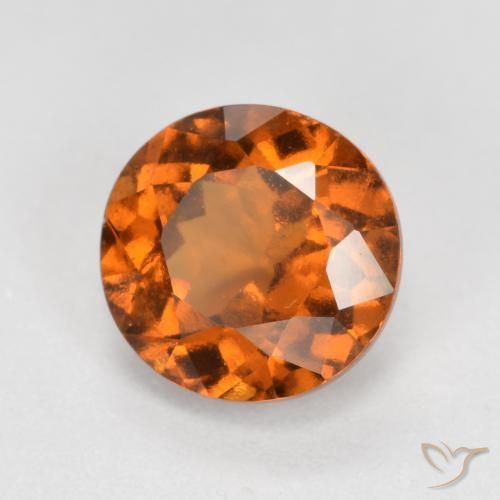 granate hessonita Naranja oscuro natural de 1.46 ct, Redondo, VS