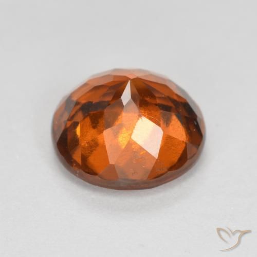 granate hessonita Naranja oscuro natural de 1.46 ct, Redondo, VS