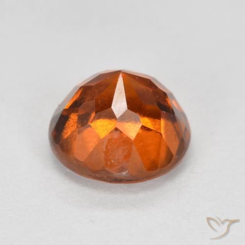 granate hessonita Ámbar naranja natural de 1.52 ct, Redondo, VS