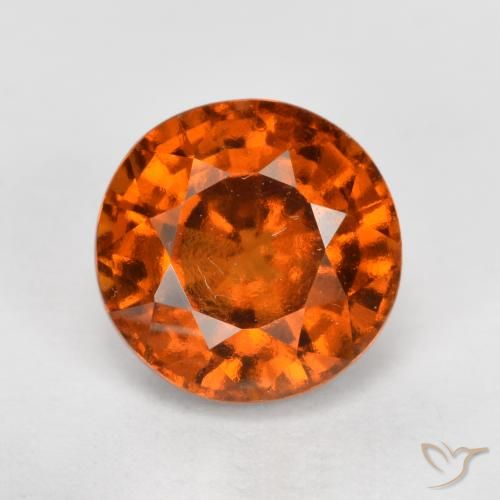 1.72ct Natural Naranja rojizo granate hessonita, Redondo, VVS-VS