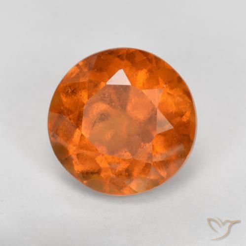 granate hessonita Naranja oscuro natural de 1.69 ct, Redondo, SI