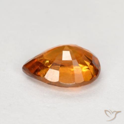 granate hessonita Naranja oscuro natural de 0.82 ct, En forma de pera, VS-SI