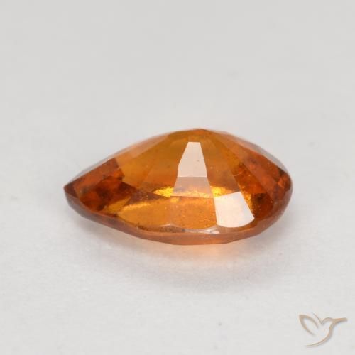 granate hessonita Naranja oscuro natural de 0.79 ct, En forma de pera, SI