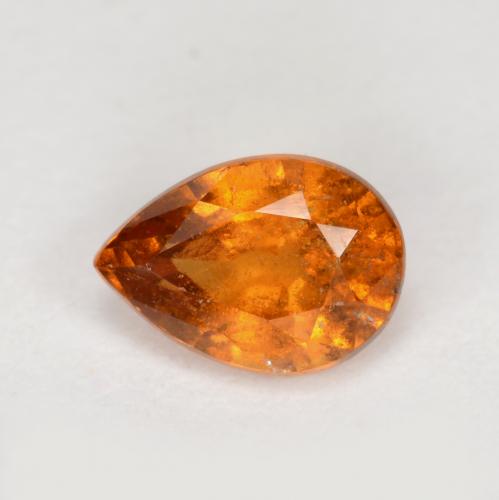 granate hessonita Naranja oscuro natural de 0.78 ct, En forma de pera, SI
