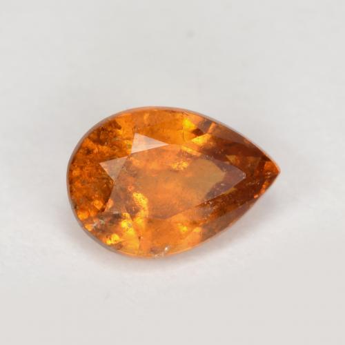 granate hessonita Naranja oscuro natural de 0.78 ct, En forma de pera, SI