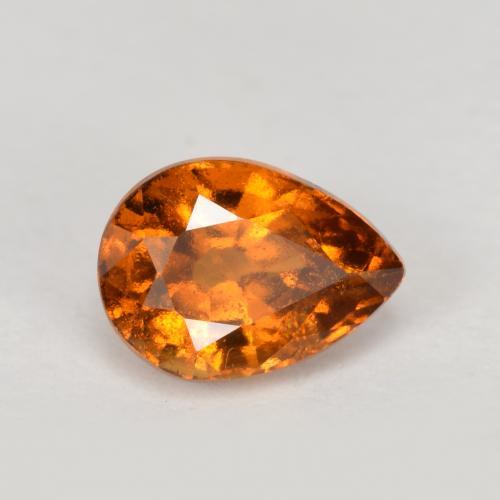 Granate hessonita naranja natural de 0,90 ct, en forma de pera, VS-SI