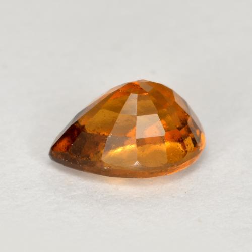 Granate hessonita naranja natural de 0,90 ct, en forma de pera, VS-SI