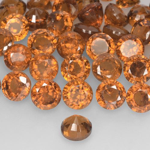 Granate hessonita naranja natural de 0,96 ct, corte redondo, VS-SI