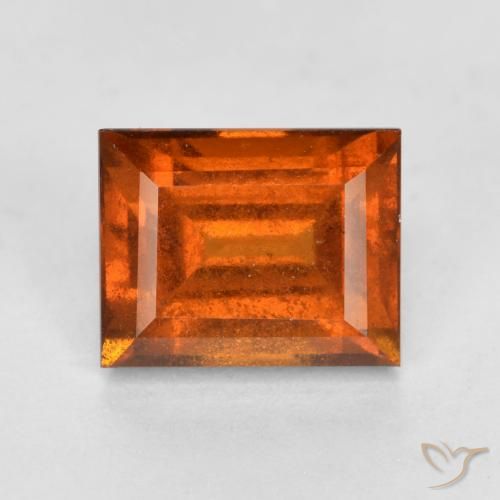 2.01ct Natural Ámbar naranja granate hessonita, Corte Baguette, VS-SI