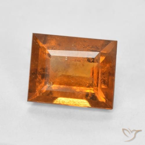 granate hessonita Naranja oscuro natural de 1.58 ct, Corte Baguette, SI